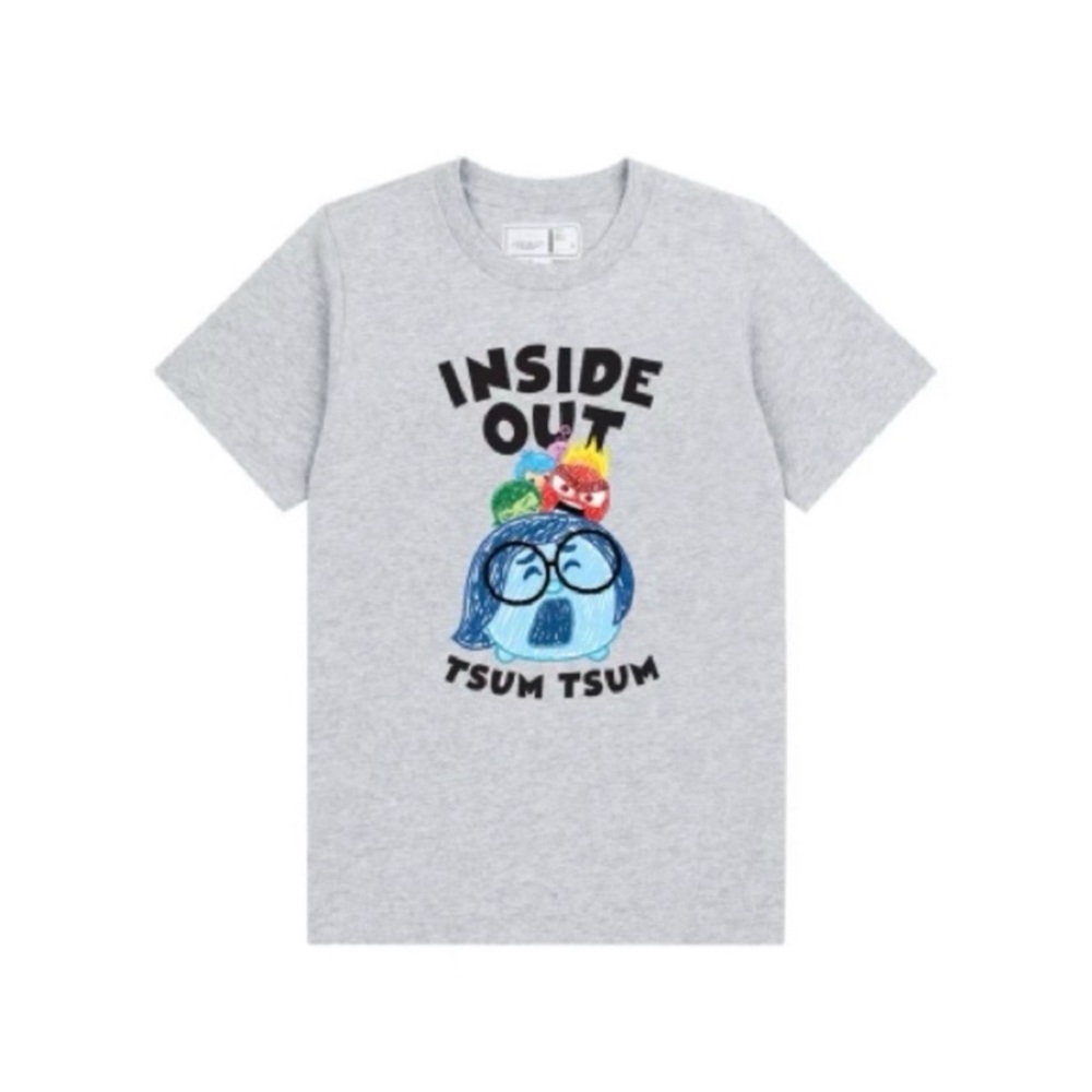 Inside Out Tsum Tsum Disney tee T-shirt size medium ladies gray grey